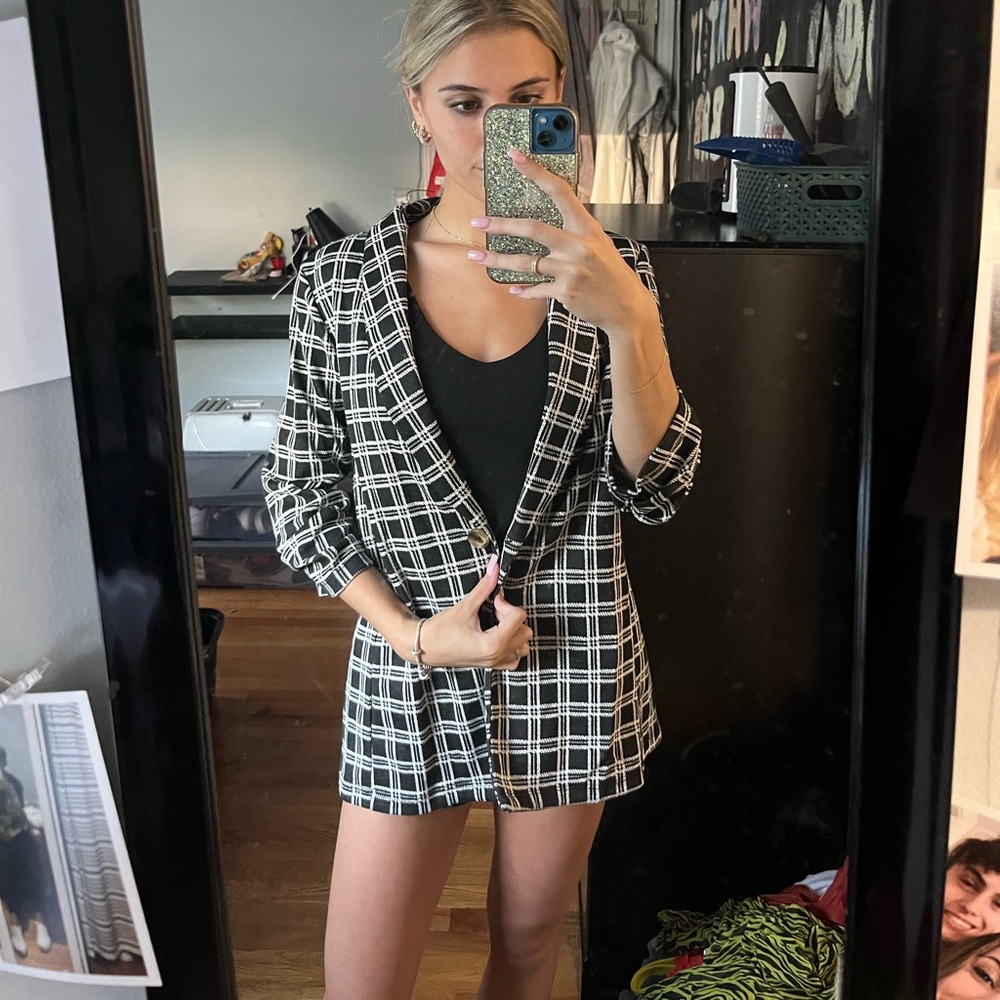 altered state 3/4 sleeve blazer